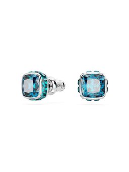SWAROVSKI - Birthstone Stud Earrings, Square Cut, December, Blue, Rhodium Plated