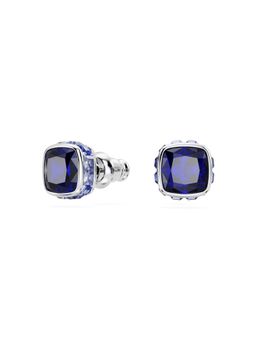 SWAROVSKI - Birthstone Stud Earrings, Square Cut, September, Blue, Rhodium Plated
