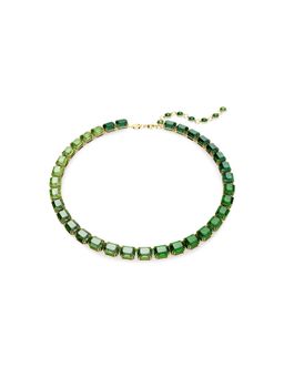 SWAROVSKI - Millenia Tennis Necklace, Octagon Cut, Color Gradient, Green, Gold-Tone Plated