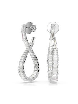 SWAROVSKI - Hyperbola Drop Earrings, Infinity, White, Rhodium Plated