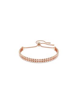 SWAROVSKI - Matrix Tennis Bracelet, Round Cut, White, Rose Gold-Tone Plated (M)