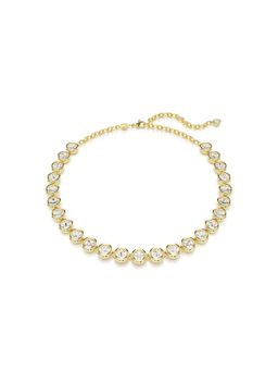 SWAROVSKI - Imber Tennis Necklace, Round Cut, White, Gold-Tone Plated