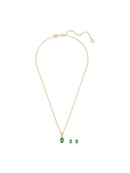 SWAROVSKI - Chroma Necklace With Earrings, Mixed Cuts, Green, Gold-Tone Plated