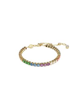 SWAROVSKI - Matrix Tennis Bracelet, Round Cut, Multicolored, Gold-Tone Plated (M)