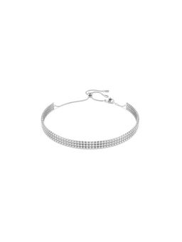 SWAROVSKI - Matrix Tennis Choker, Round Cut, White, Rhodium Plated