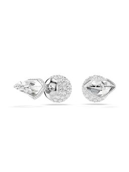 SWAROVSKI - Lucent Stud Earrings, Pave, Ball, White, Rhodium Plated