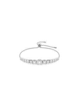 SWAROVSKI - Matrix Bracelet, Gradient Of Round Cuts, White, Rhodium Plated (M)