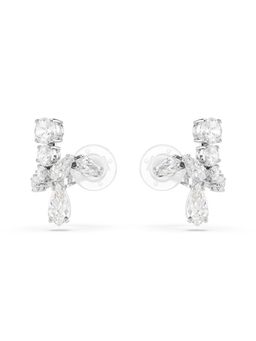 SWAROVSKI - Matrix Clip Earrings, Mixed Cuts, White, Rhodium Plated