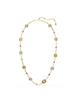 SWAROVSKI - Chroma Necklace Strandage, Octagon Cut, Multicolored, Gold-Tone Plated