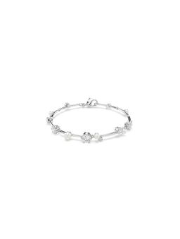 SWAROVSKI - Constella Tennis Bracelet, Crystal Pearl, Round Cuts, White, Rhodium Plated (M)