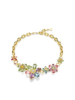 SWAROVSKI - Idyllia Necklace, Mixed Cuts, Flower, Multicolored, Gold-Tone Plated