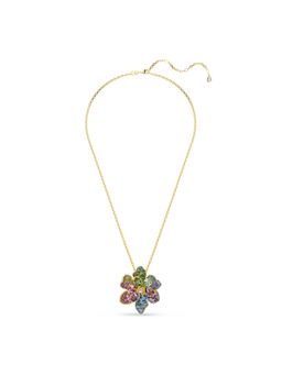 SWAROVSKI - Idyllia Pendent And Brooch, Mixed Cuts, Pave, Flower, Gold-Tone Plated