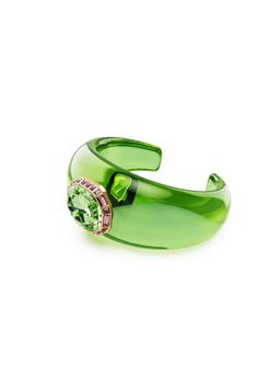 SWAROVSKI - Dulcis Cuff, Octagon Cut, Green, Gold-Tone Plated (M)