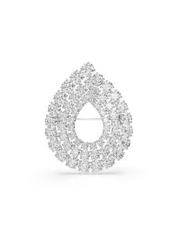 SWAROVSKI - Matrix Brooch, Round Cut, White, Rhodium Plated