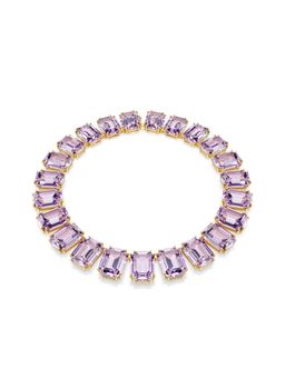 SWAROVSKI - Millenia Tennis Necklace, Oversized Crystals, Octagon Cut, Purple, Gold-Tone Plated