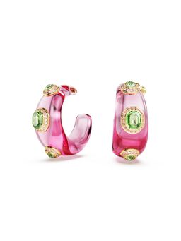 SWAROVSKI - Dulcis Hoop Earrings, Mixed Cuts, Multicolored, Gold-Tone Plated