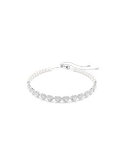 SWAROVSKI - Ariana Grande X Tennis Choker, Mixed Cuts, Crystal Pearl, Heart, White