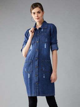 DOLCE CRUDO - Navy Blue Solid Jacket