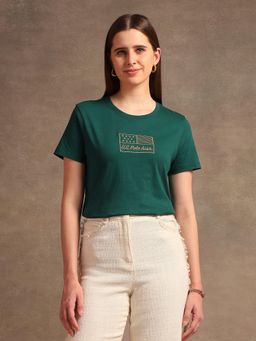 U.S. POLO ASSN. - Green Regular Fit Solid T-Shirt