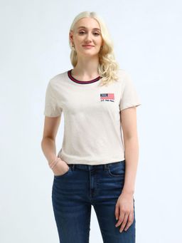 U.S. POLO ASSN. - Cream Regular Fit Solid T-Shirt