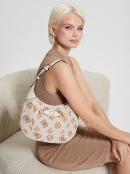 Guess - Beige Monogram Izzy Handbag