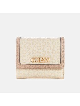 Guess - Beige Monogram Zakaria Trifold Wallet
