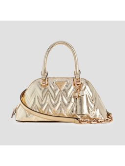 Guess - Golden Quilted Adelard Dome Satchel Bag with Detachable Strap