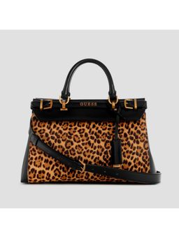 Guess - Beige Animal Sestri Luxury Satchel Bag with Detachable Strap