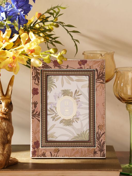 Pure Home + Living Pink Printed Faux Leather Photo Frame (4 x 6)
