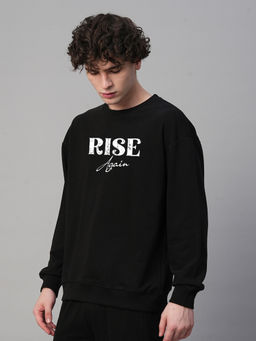 PRONK - Rise Again Black Drop Shoulder Premium Terry Sweatshirt