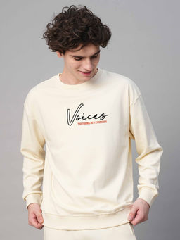 PRONK - Voices Off White Drop Shoulder Premium Terry Sweatshirt
