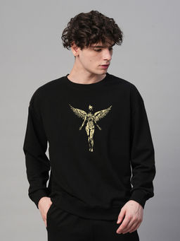 PRONK - Vintage Nirvana Black Drop Shoulder Premium Terry Sweatshirt