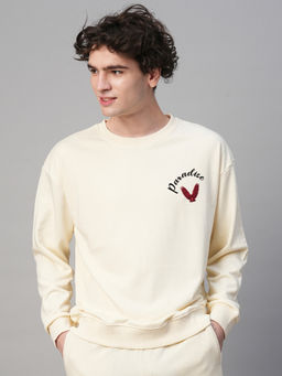 PRONK - Paradise Off White Drop Shoulder Premium Terry Sweatshirt
