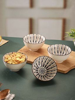 Trovea's - Indigo Drift Fine Porcelain Snack Bowls (Pack Of 4)