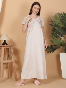 Sweet Dreams - Women Night Dress Beige