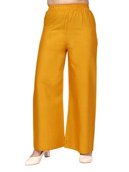Aarika - Girls Yellow Solid Cotton Palazzo