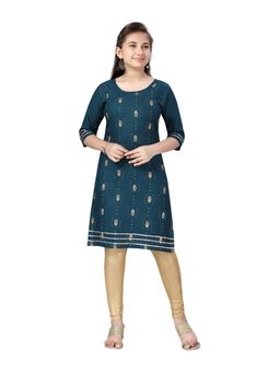 Aarika - Girls Green Printed Kurta