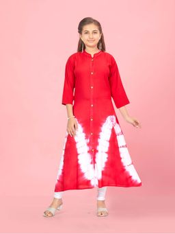 Aarika - Girls Red Rayon Kurta