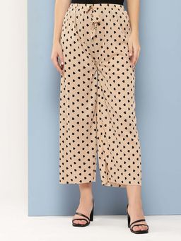 Aarika - Girls Beige Casual Printed Nylon Palazzo