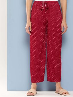 Aarika - Girls Maroon Polka Dot Nylon Palazzo