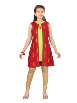 Aarika - Girls Red Printed Kurta
