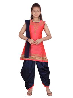 Aarika - Girls Peach Kurti with Salwar & Dupatta