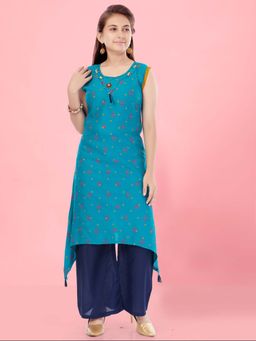 Aarika - Girls Turquoise Casual Wear Kurta