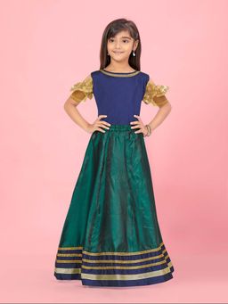 Aarika - Girls Navy Blue Choli wuth Lehenga