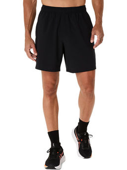 ASICS - Men Black Spiral Solid Woven 7In Training Shorts