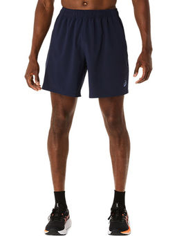 ASICS - Men Navy Blue Spiral Solid Woven 7In Training Shorts