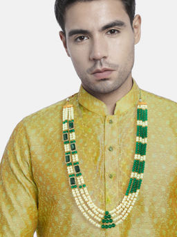 OOMPH - Green Beads and Pearl Necklace for Groom