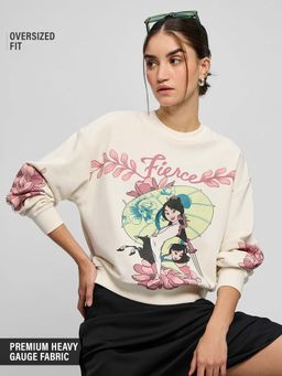 The Souled Store - Pink Graphic Oversized Fit Sweatshirt