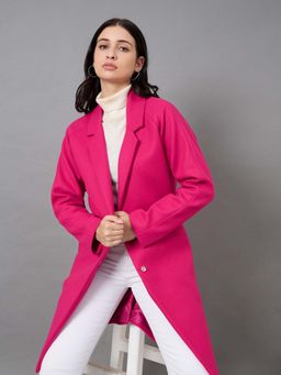 Club York - Pink Solid Regular Fit Coat