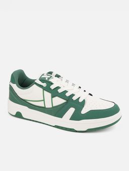 Xtep - Classic Series Sythetic Leather Upper Skateboarding Shoes for Men, White/Dark Jade